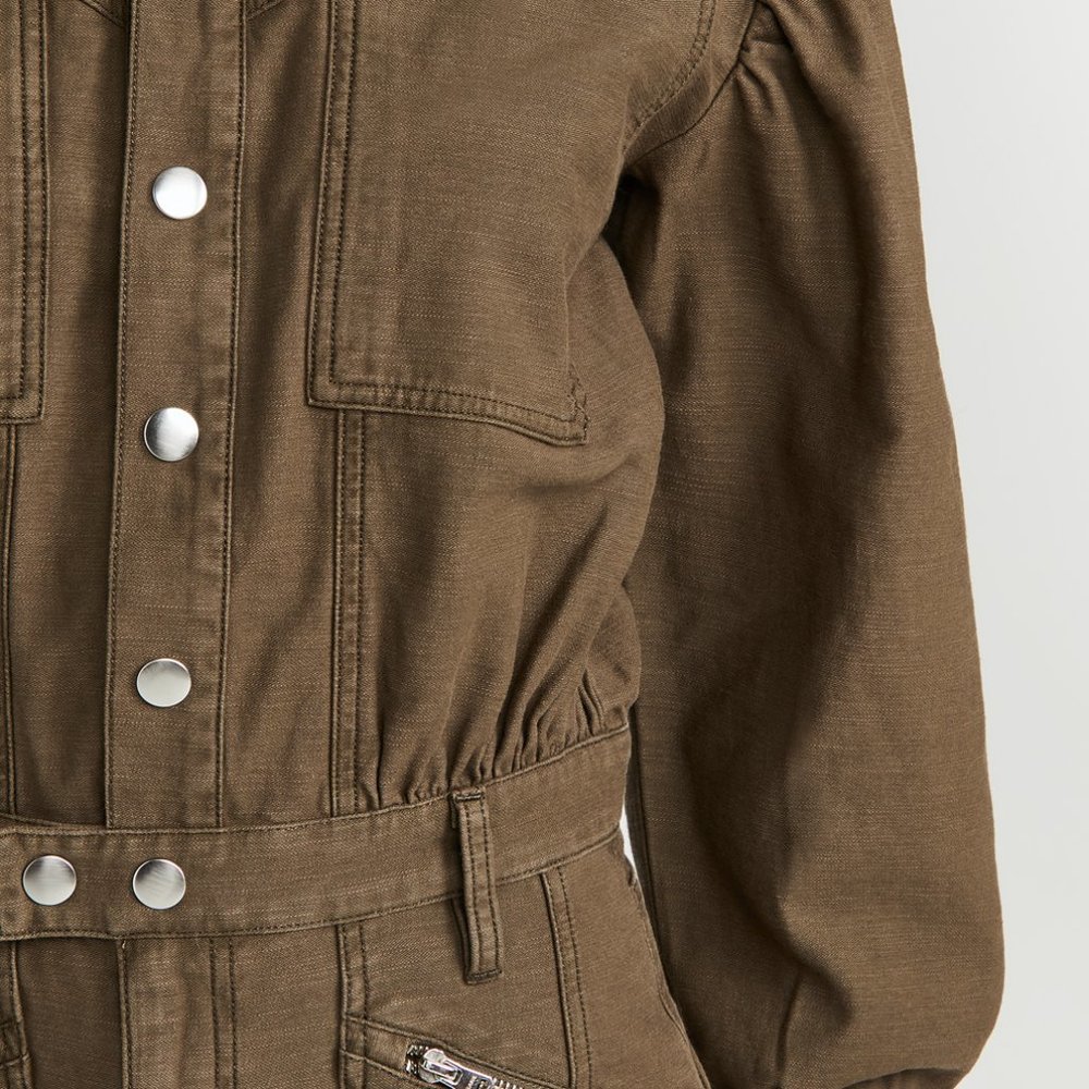 FRAME Moto Zip Snap Front Dress - Picture 8 of 11